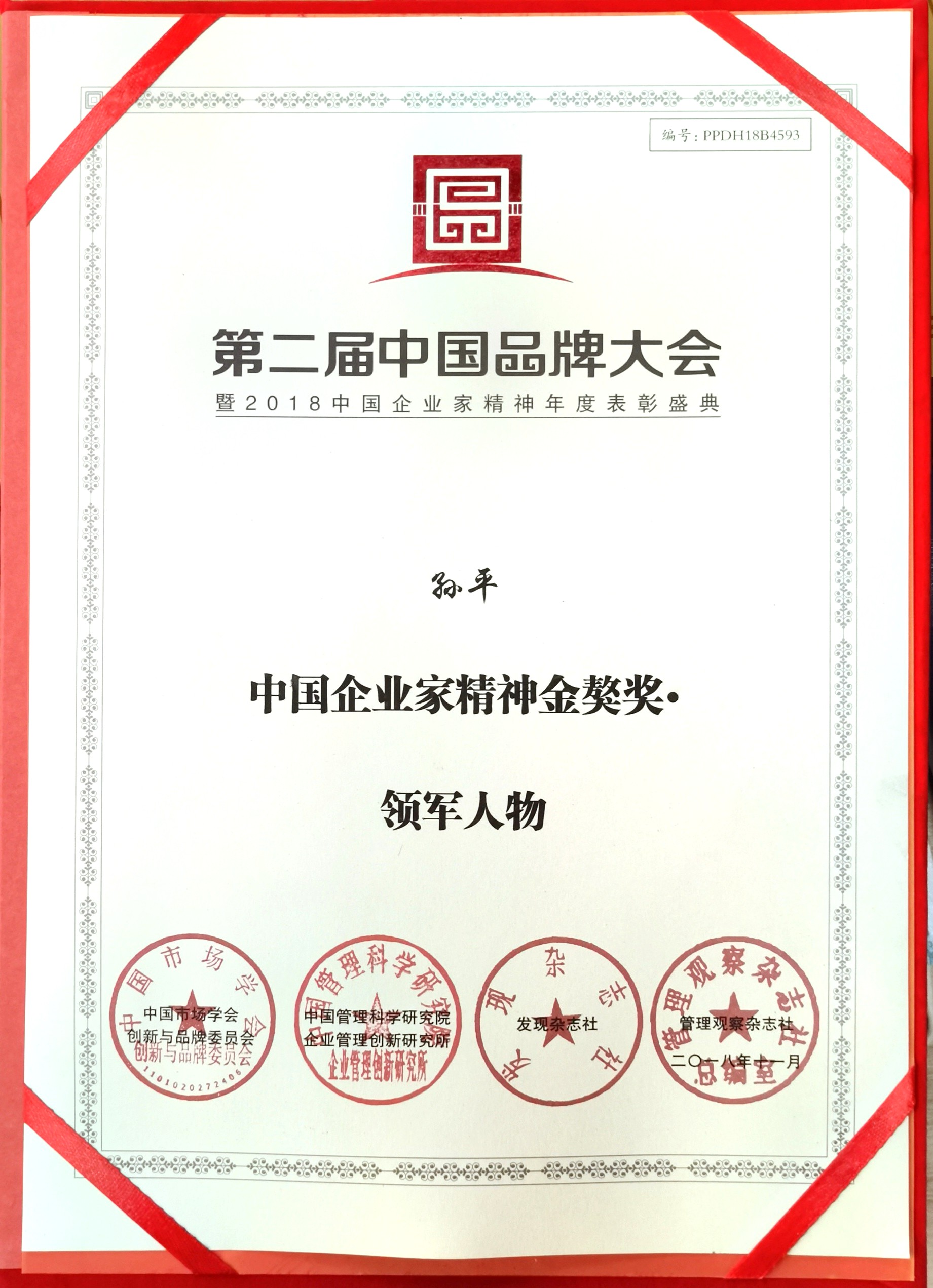 纵横有道首席品牌官孙平荣膺“中国品牌领军人物”